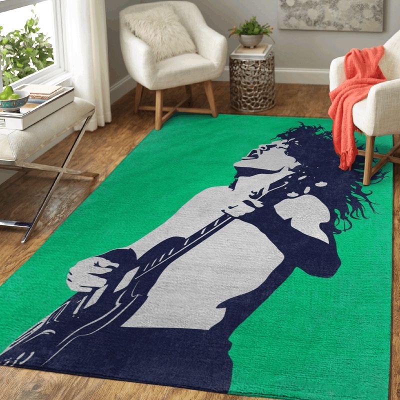 Angus Young Ac Dc Band Pop Art Carpet Area Rug