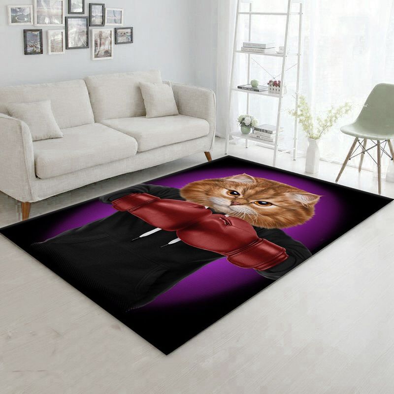 Boxer Cat Boxing Champion IV Carpet Area Rug