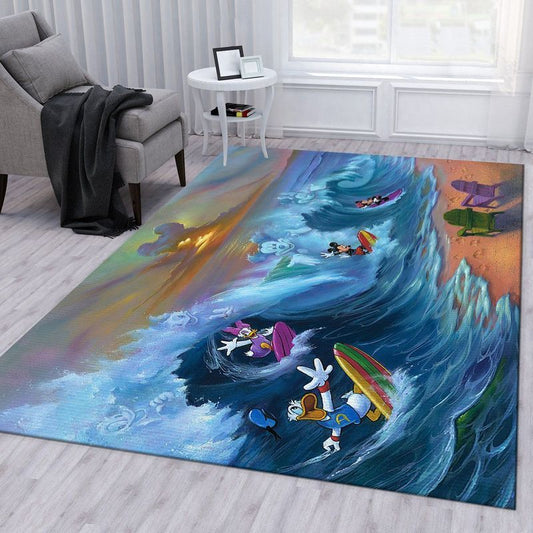 Surfing Disney Carpet Area Rug