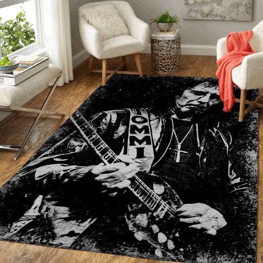Tony Iommi Music Monochrome Art Carpet Area Rug 2
