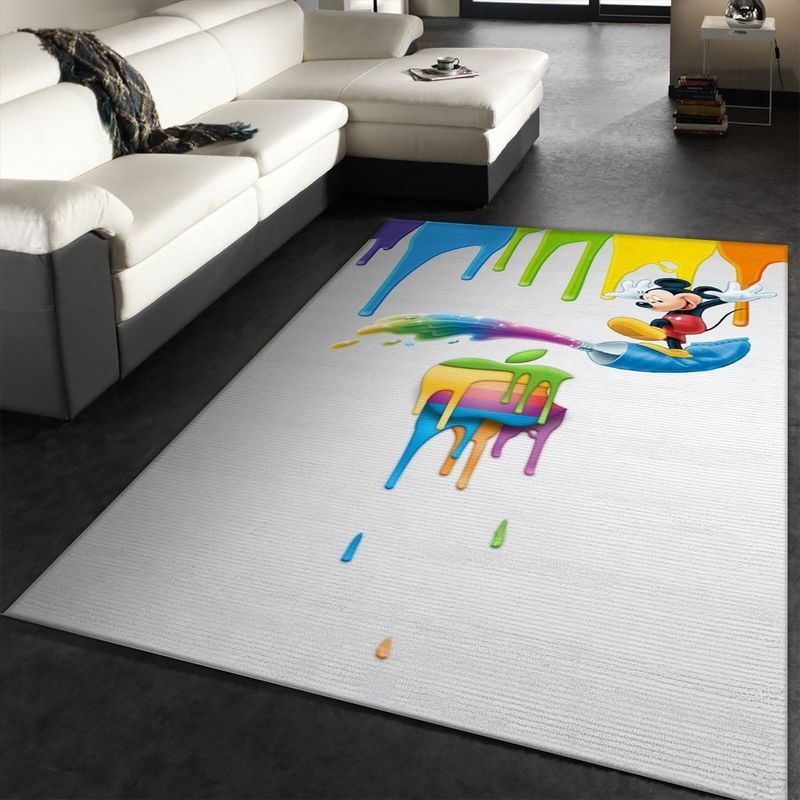 Apple Paint Mickey Mouse Disney Carpet Area Rug