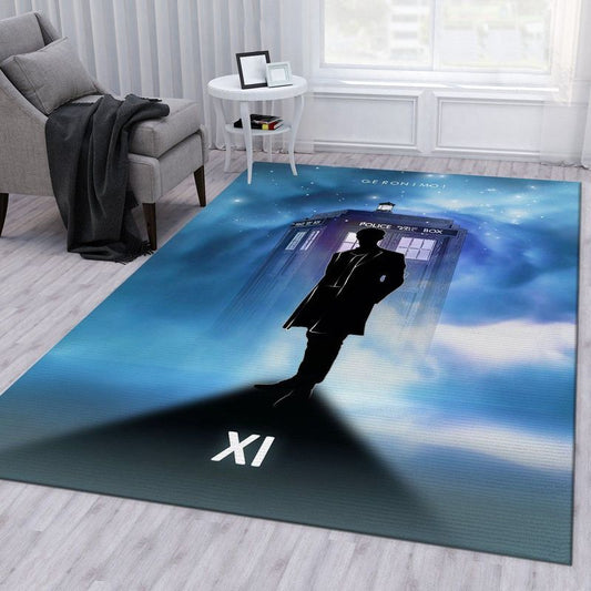 11th Doctor With Tardis Carpet Area Rug
