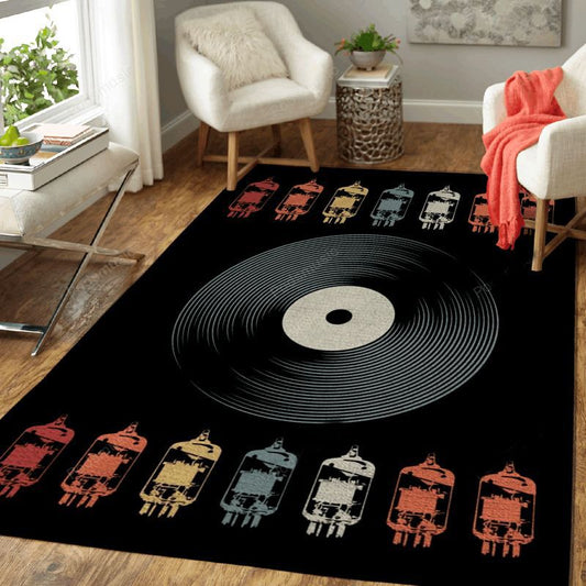 Vinyl And Vacuum Tube Amp Music Art Carpet Area Rug