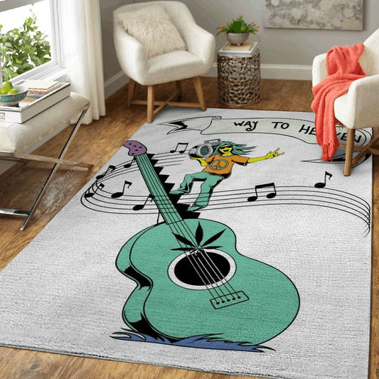 Way To Heaven Music Guitar Music Art Carpet Area Rug