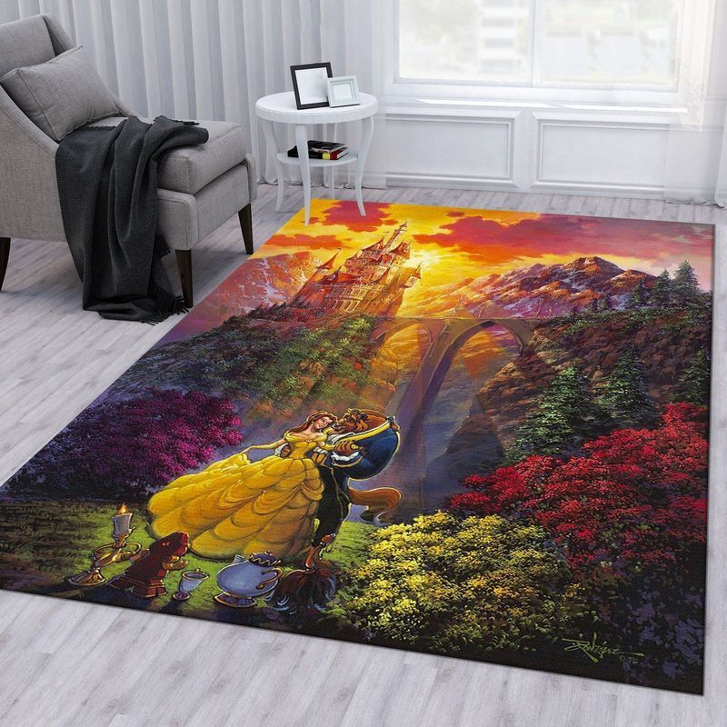 Beauty and The Beast Princess Belle Spring Dance Noel Gift Carpet Area Rug