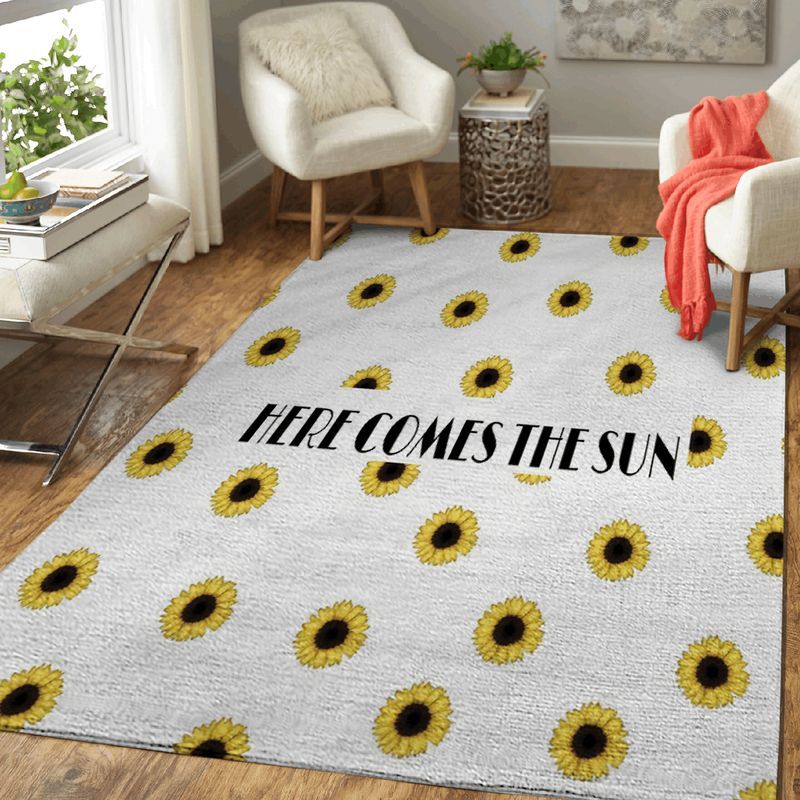 Beatles Album Here Comes The Sun And I Say Its Alright Carpet Area Rug