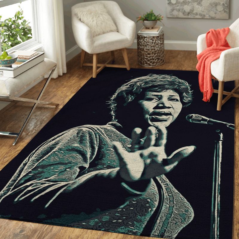 Aretha Franklin Art 5 Music Art Artist Carpet Area Rug