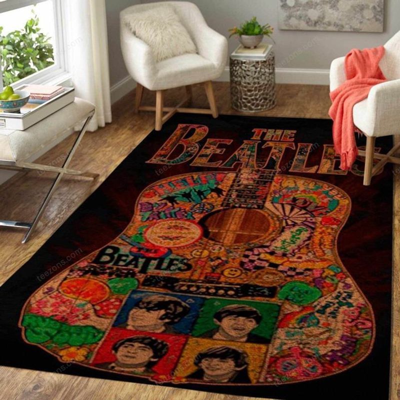 The Beatles Guitar Hippie Painting Carpet Area Rug