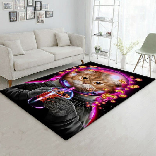 Astronaut Cat Bubble Tea IV Carpet Area Rug