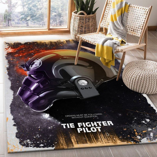 Tie Fighter Pilot Star Wars Helmets Arts Carpet Area Rug