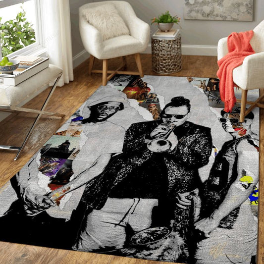 Too Many Zooz Music Art Carpet Area Rug