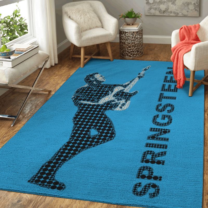 Bruce Springsteen The Boss Singer And Musician Minimalistic Art Carpet Area Rug