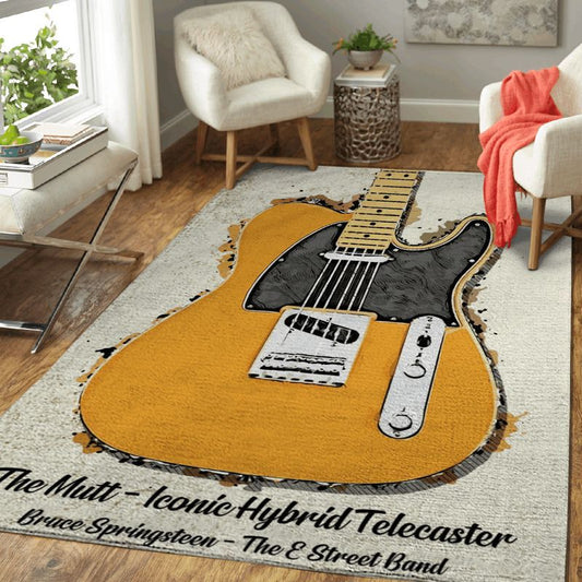 Bruce Springsteen The Mutt Iconic Hybrid Telecaster Art Carpet Area Rug