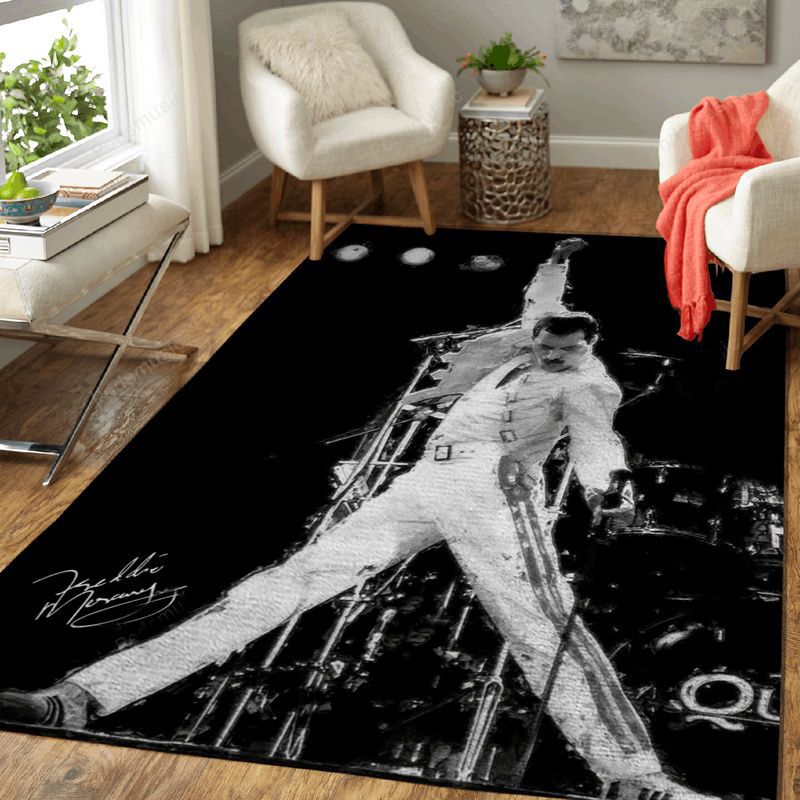 The Show Must Go On Music Monochrome Art Carpet Area Rug