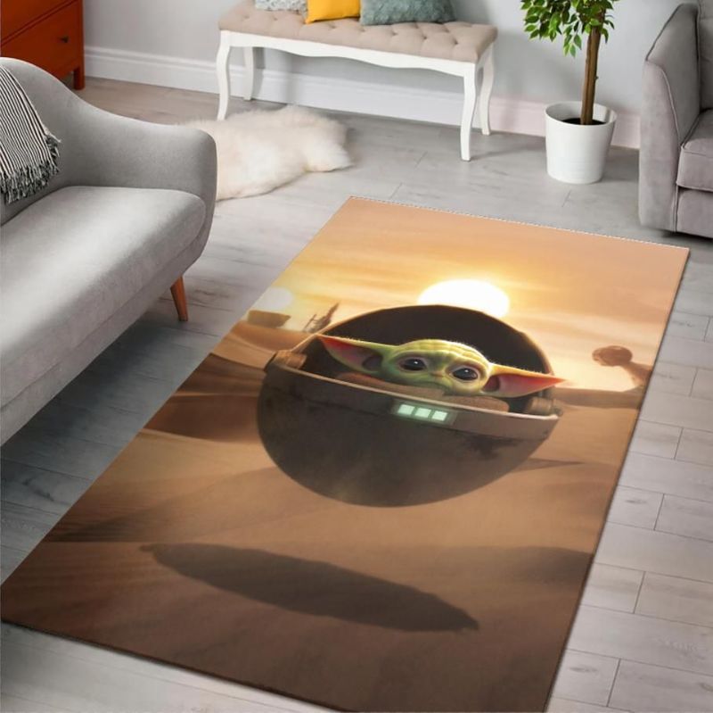 Baby Yoda Kids Star War Carpet Area Rug