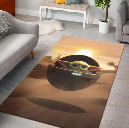 Baby Yoda Kids Star War Carpet Area Rug