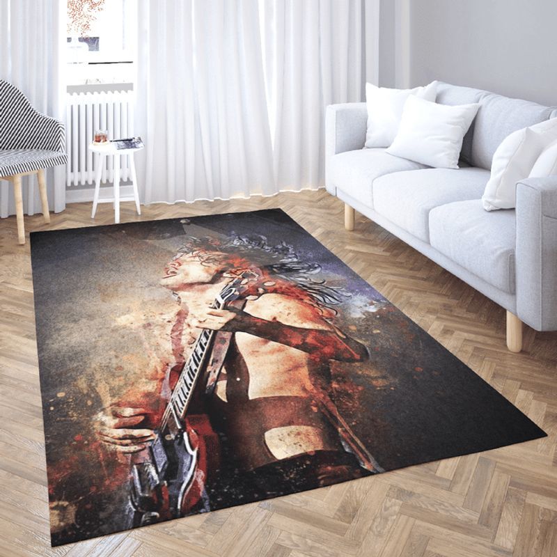 AC DC Legend Rock Band Music Angus McKinnon Young Carpet Area Rug