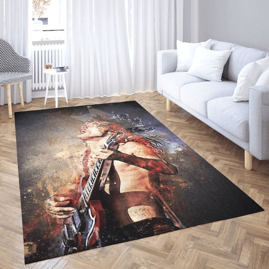 AC DC Legend Rock Band Music Angus McKinnon Young Carpet Area Rug