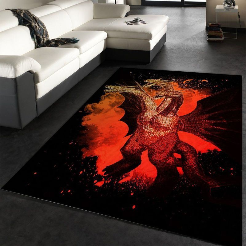 Three Headed Dragon King Ghidorah Anime Hero Carpet Area Rug