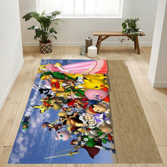 Assorted Animated Characters Super Smash Bros Carpet Area Rug