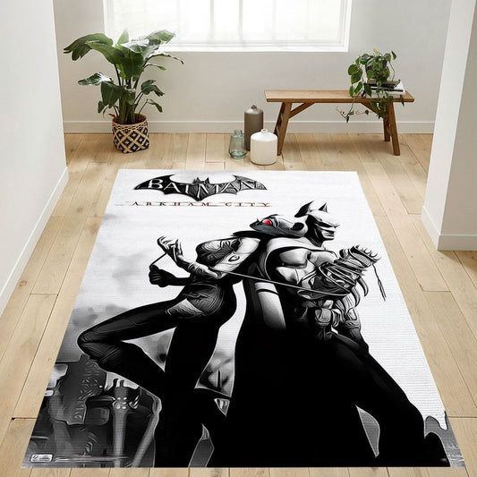Catwoman Vs Armour Dc Comics Video Game Arkham City Carpet Area Rug