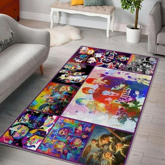 The Beatles Painting Multi Color Carpet Area Rug