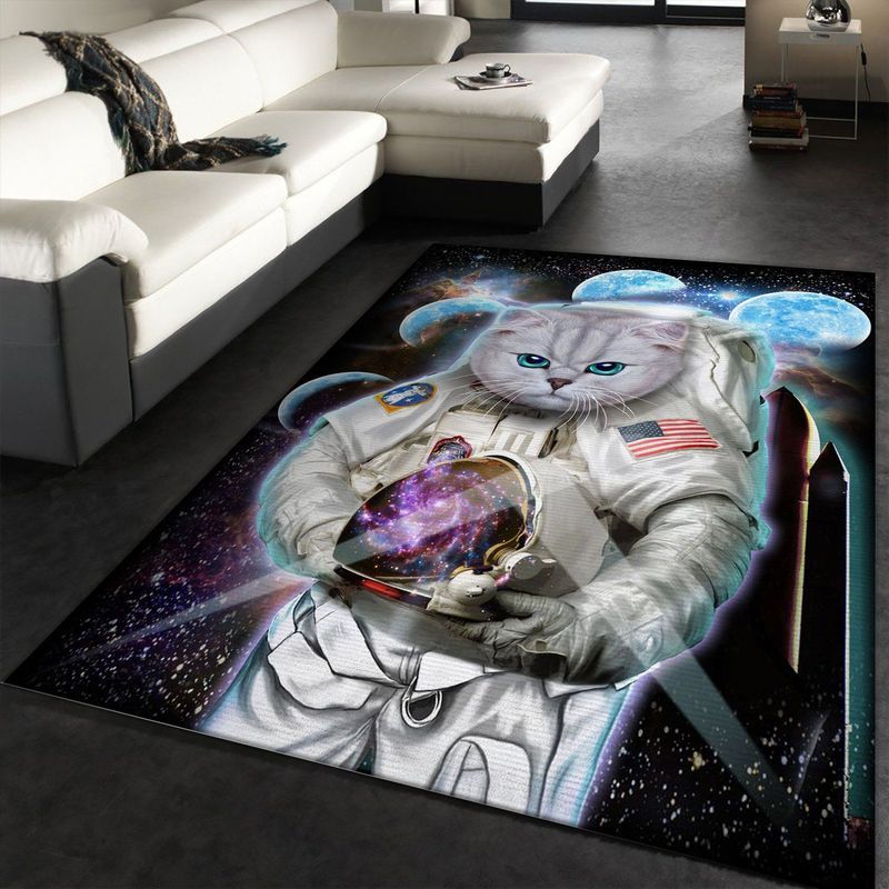 Astronaut Cat Explore Moon II Carpet Area Rug