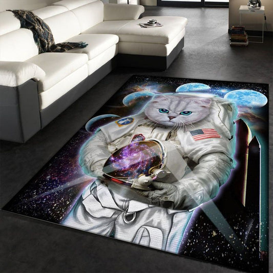Astronaut Cat Explore Moon II Carpet Area Rug