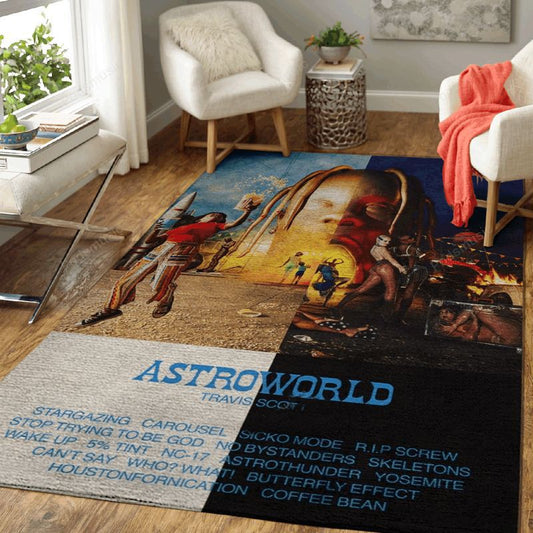 Travis Scott Astro World Music Art Carpet Area Rug