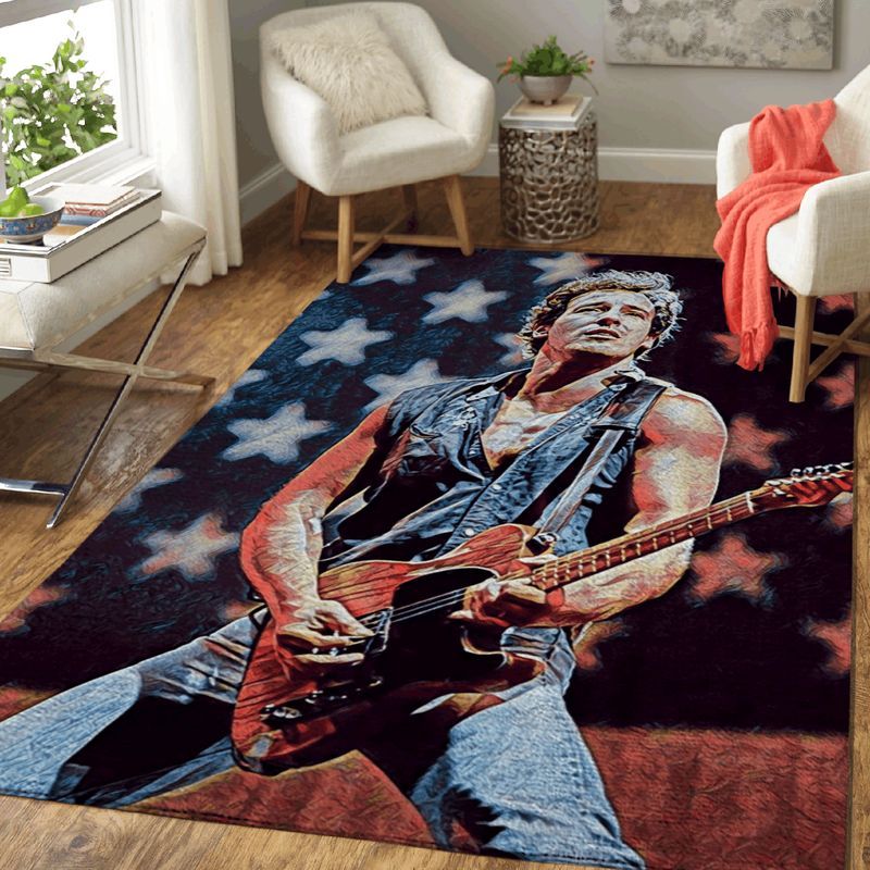 Bruce Springsteen The Boss Singer And Musician Art Carpet Area Rug
