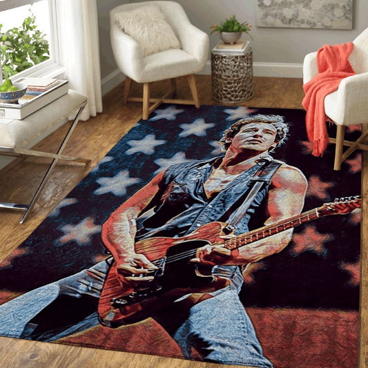 Bruce Springsteen The Boss Singer And Musician Art Carpet Area Rug