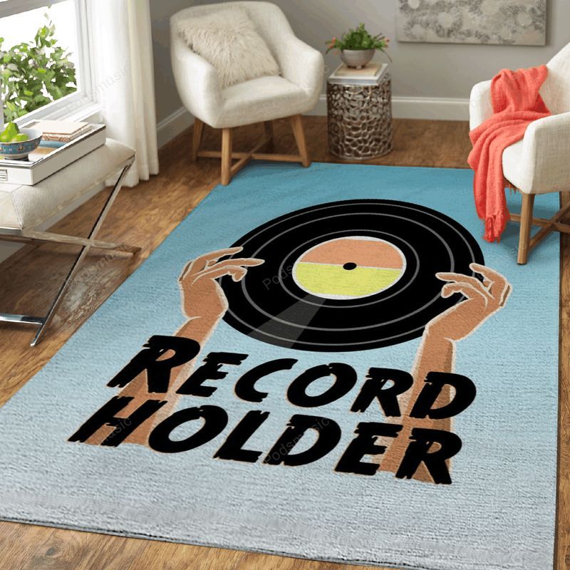 Vinyl Record Holder Music Art Carpet Area Rug
