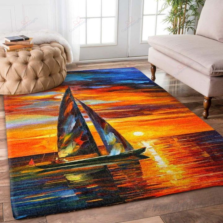 Boat and Sunset Carpet Area Rug