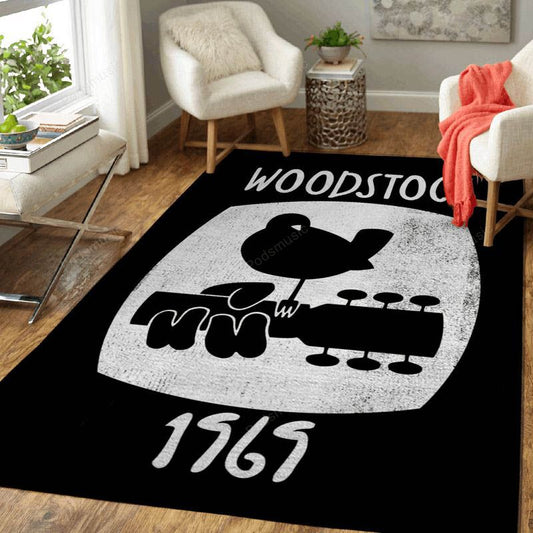 Woodstock 1969 Vintage Music Art Carpet Area Rug