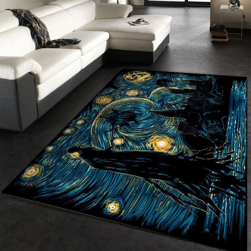 Van Gogh Starry Night Harry Potter Dementors Hogwarts Carpet Area Rug
