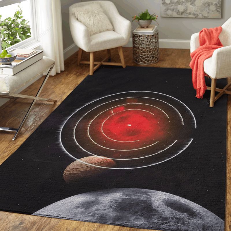 Vinyl Through Space Illustrations Art Carpet Area Rug