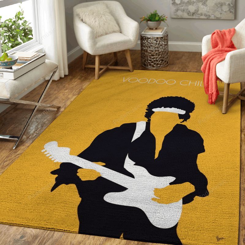 Voodoo Child Jimi Hendrix Minimal Music Artwork Minimal Music Artworks Art Carpet Area Rug