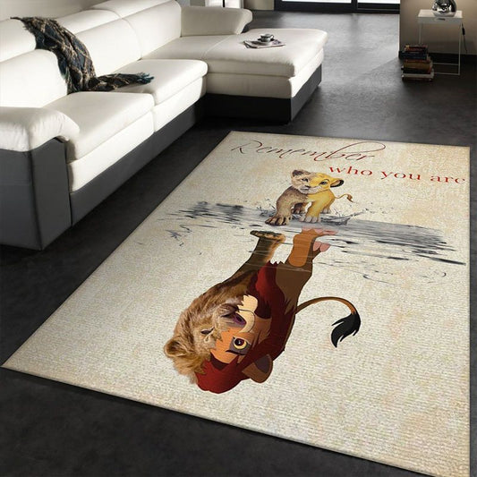 Baby and Grown up Simba Remember who you are Disney Lion King Carpet Area Rug