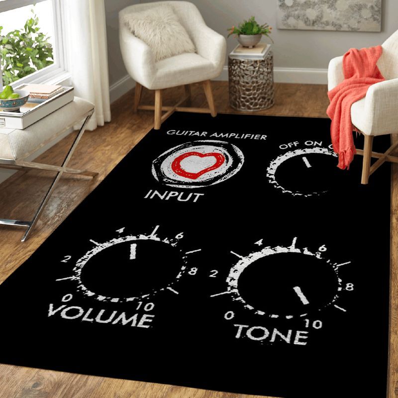Amplify Your Love Guitars Music Carpet Area Rug