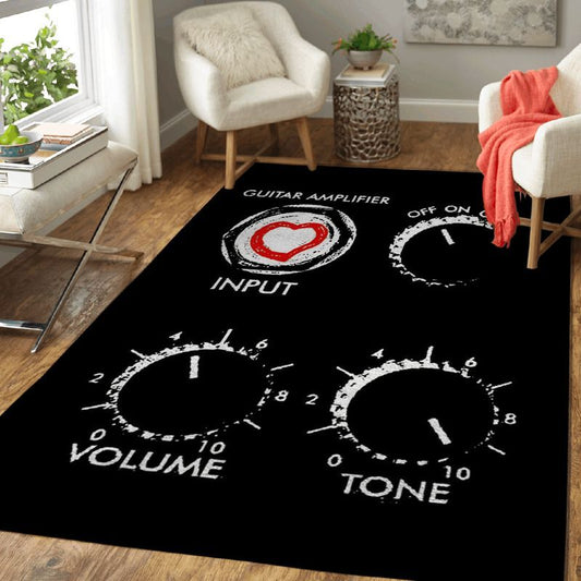 Amplify Your Love Guitars Music Carpet Area Rug