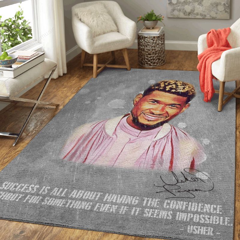 Usher Artwork Pop Music Collection Art Carpet Area Rug