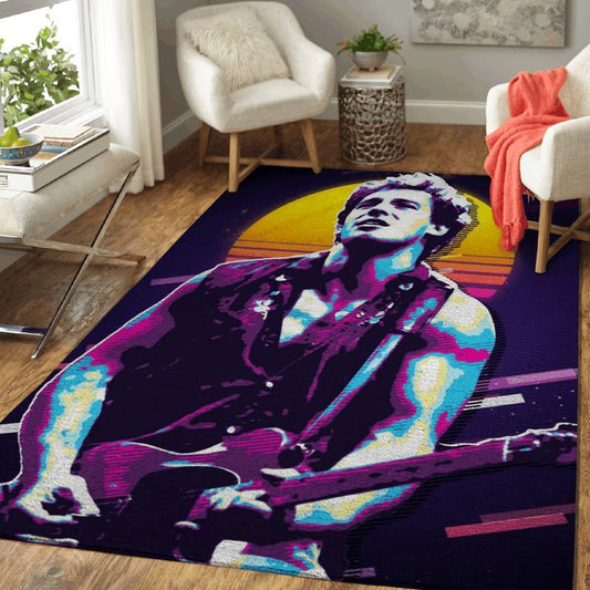 Bruce Springsteen Singer And Musician Art II Carpet Area Rug