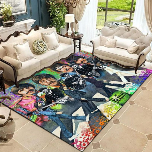 The Beatles Chibi Painting Carpet Area Rug