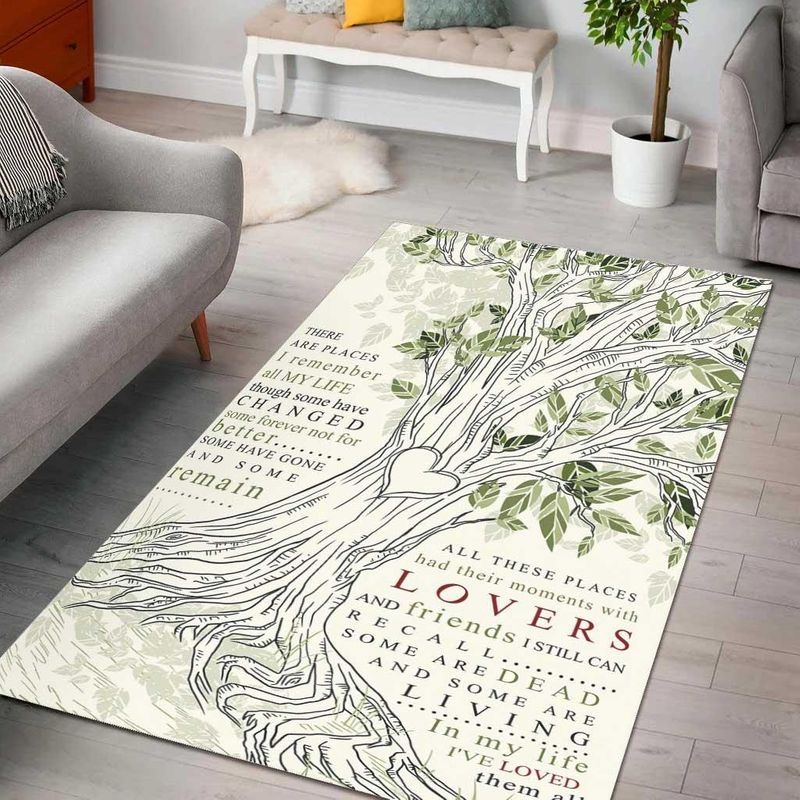 The Beatles Tree There a places I remember all my life Carpet Area Rug