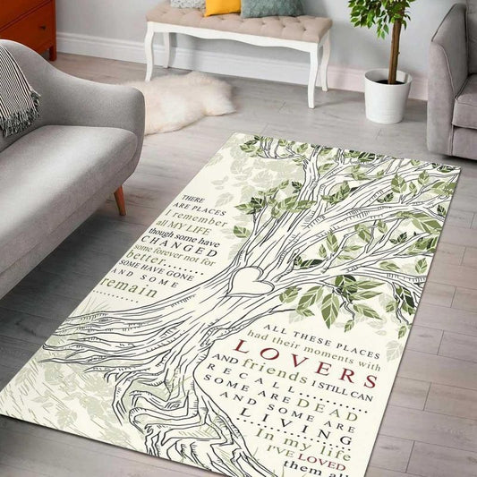 The Beatles Tree There a places I remember all my life Carpet Area Rug