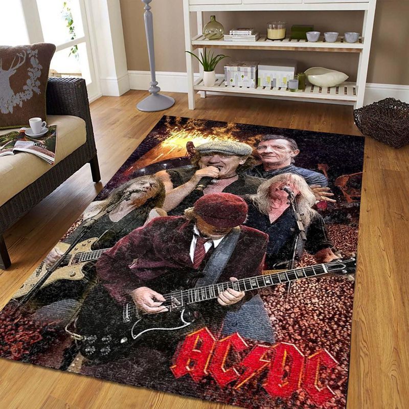 Ac Dc Member Nowadays Australian Rock Band Performing Carpet Area Rug