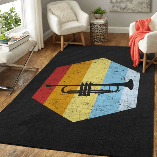 Trumpet Vintage Music Art Carpet Area Rug