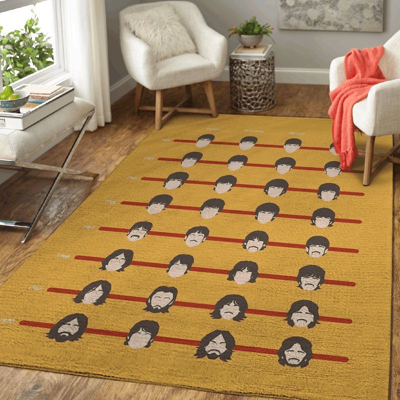 The Beatles Anniversary Art Beatles Haircuts Carpet Area Rug