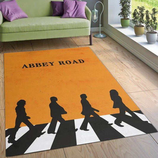 The Beatles Abbey Road Orange Carpet Area Rug