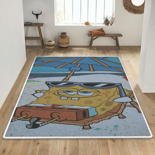 Spongebob In The Beach Carpet Area Rug